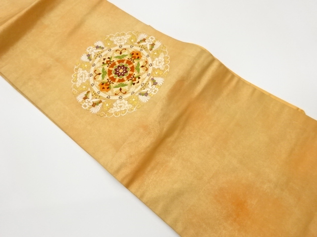 引箔華紋に向かい鳥模様織出し名古屋帯